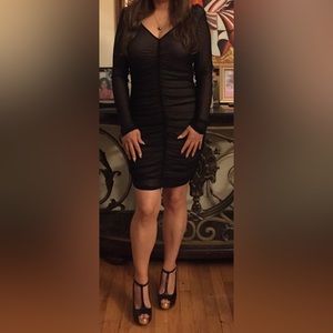 Black dress with nude lining